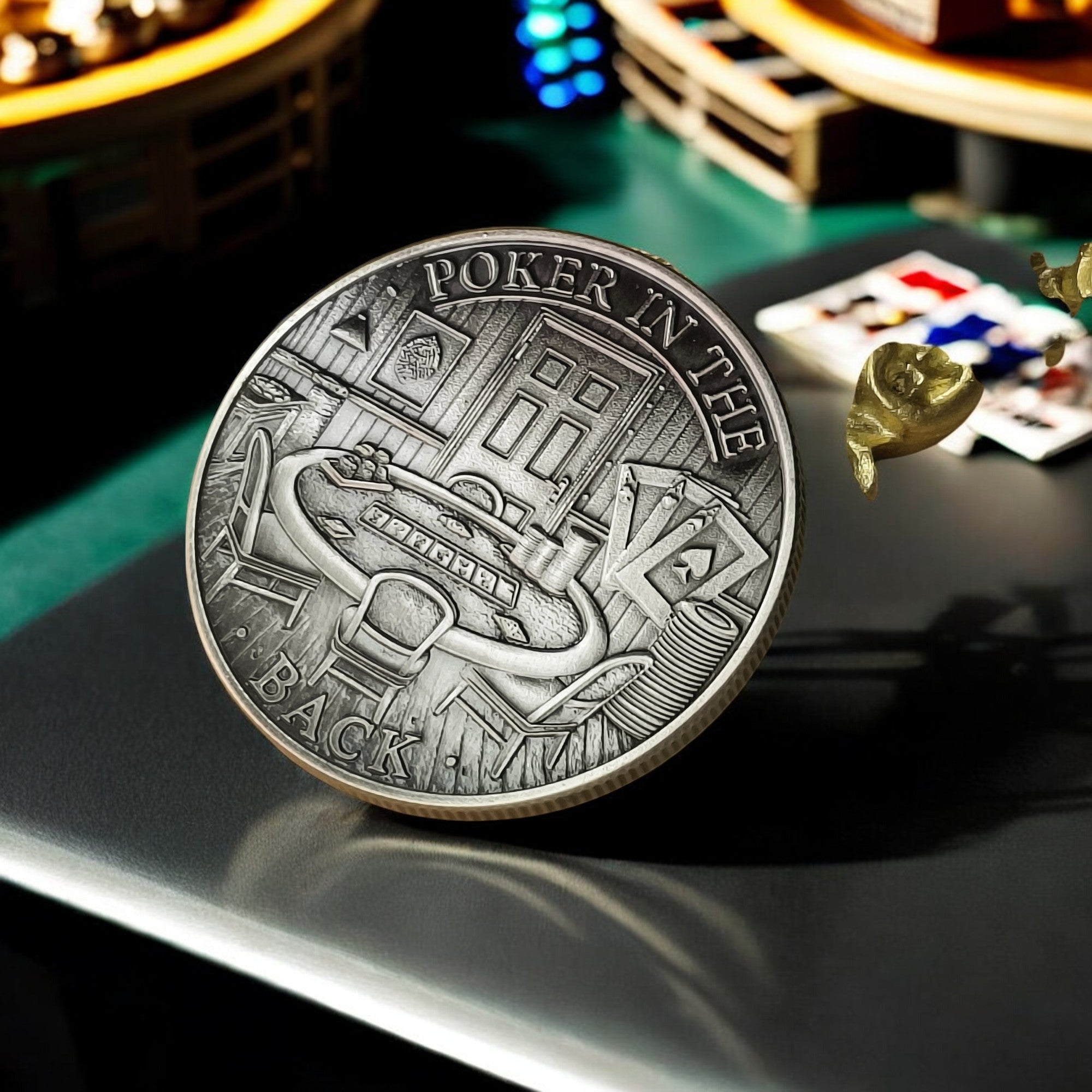 10 - pack Choices Poker Chip .999 Copper 1oz ADVP Antique Silver Plating - Captain’s Chest Bullion