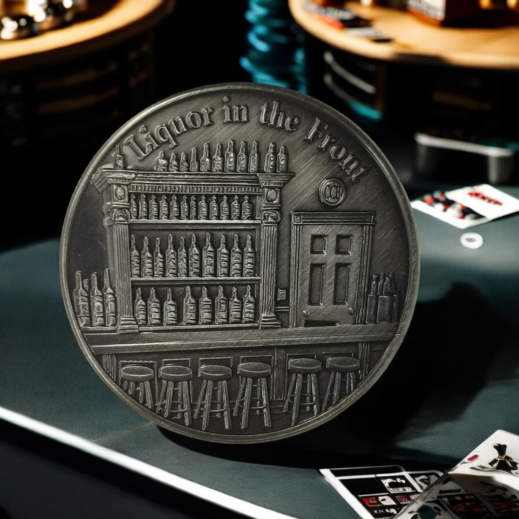 10 - pack Choices Poker Chip .999 Copper 1oz ADVP Antique Silver Plating - Captain’s Chest Bullion