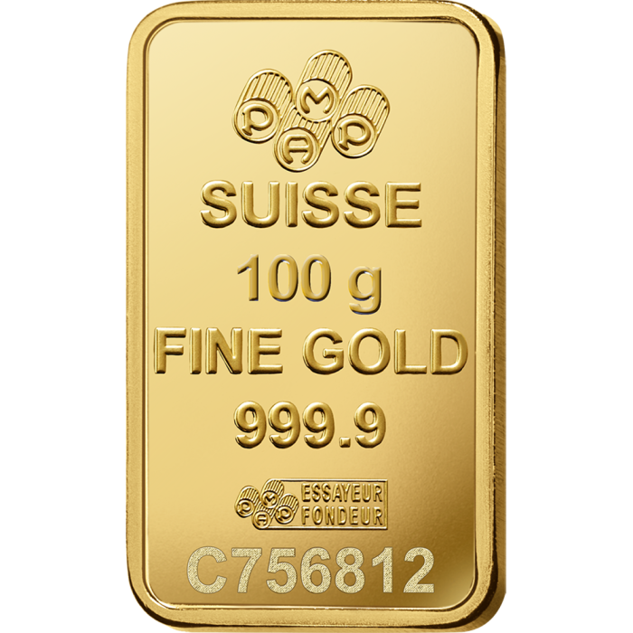 100 gram Pamp Suisse - Lady Fortuna .9999 Gold Bar (In Assay) Captain’s Chest Bullion