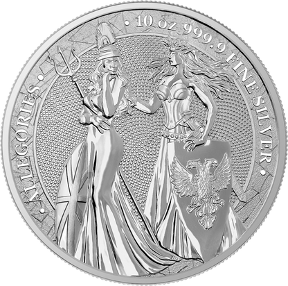 Germania 2019 50 Mark  Allegories Britannia and Germania 10 Oz Silver BU Coin