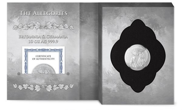 Germania 2019 50 Mark  Allegories Britannia and Germania 10 Oz Silver BU Coin