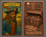 10oz .999 ADVP Copper Bullion Bar Pirate Captains "Black Bart" - Captain’s Chest Bullion