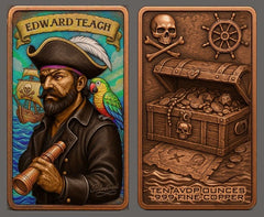 10oz .999 ADVP Copper Bullion Bar Pirate Captains 