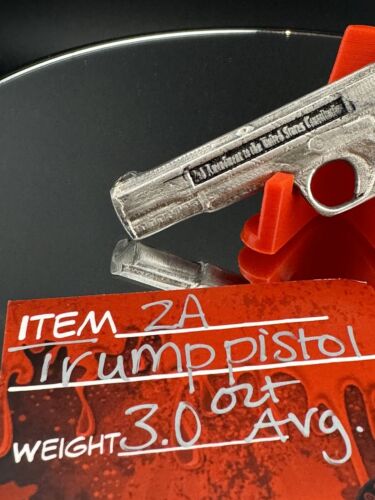 The Locker Mint-Trump 2nd Amendment Pistol Hand Poured 3oz 999 silver