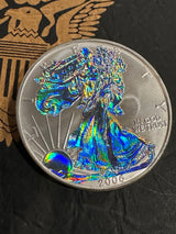 American Silver Eagle Double Sided Holographic (Ice Blue Refraction) 1oz .999 Silver Coin (Random Year)