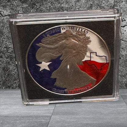 2024 Silver Eagle Colorized .999 Silver Coin 1oz “I Stand With Texas”