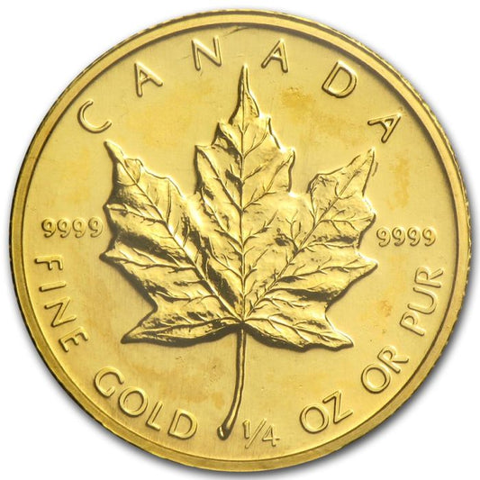 1985 1/4 oz Canada Maple Leaf .9999 Gold Coin Captain’s Chest Bullion
