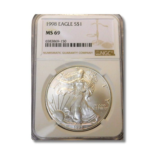 1998 American Silver Eagle MS-69 S1 Brown Label