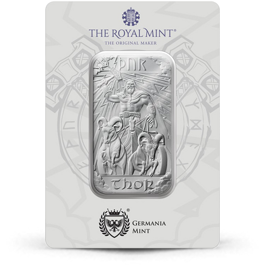 2025 Norse Gods: Thor Royal Mint and Germania Mint 1oz Silver Bar