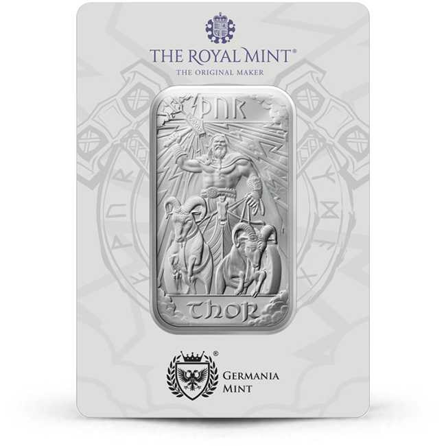 2025 Norse Gods: Thor Royal Mint and Germania Mint 1oz Silver Bar