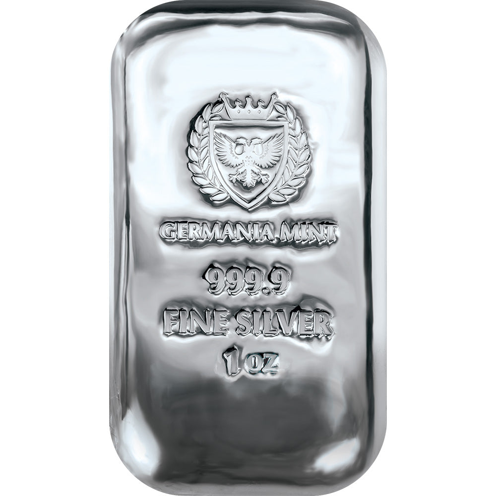 1oz Silver Bar Germania Ingot Single Bar .999 Silver Captain’s Chest Bullion