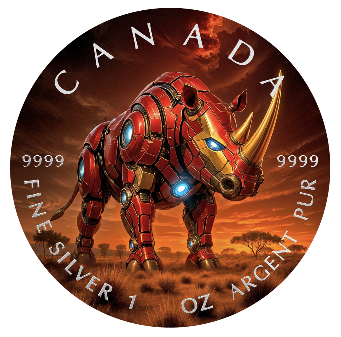 2025 Canada Maple Big Five Iron Rhino 1oz .9999 Silver