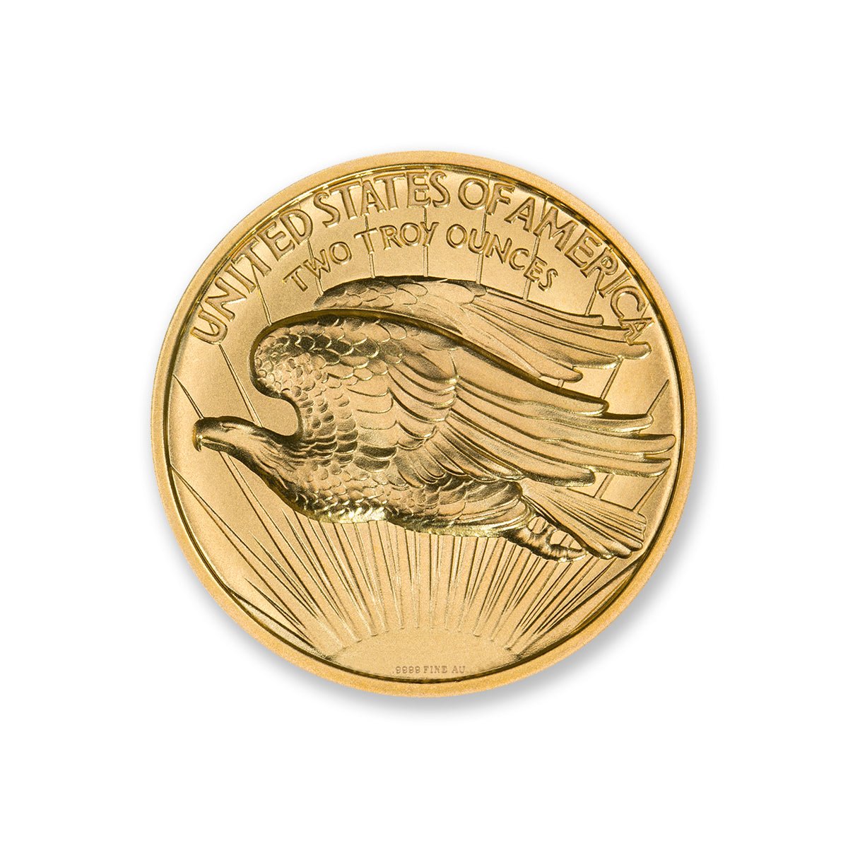 $20 SAINT-GAUDENS – HIGH RELIEF – 2 TROY OUNCE – 39MM – .9999 FINE GOLD Captain’s Chest Bullion