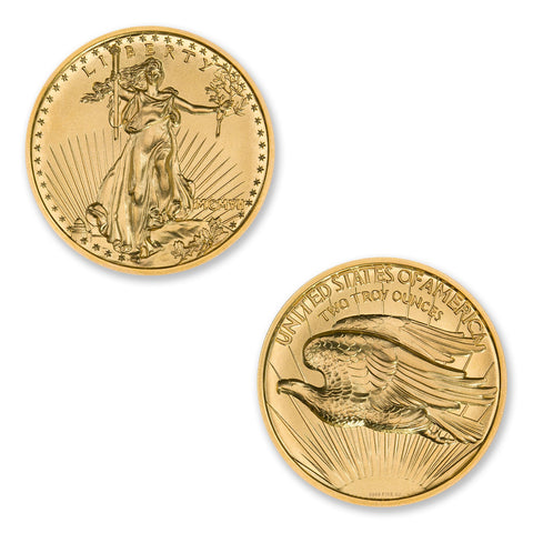 20usd Saint gaudens  High Relief  2 Troy Ounce 39mm .9999 Fine Gold