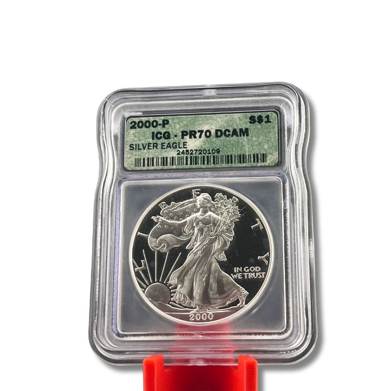 2000P Silver Eagle 1oz ICG PR70 Dcam .999 Silver Coin