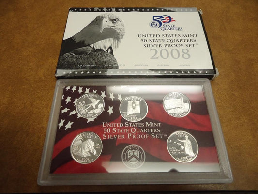 2008- 50 State Quarters Silver Proof Set Captain’s Chest Bullion