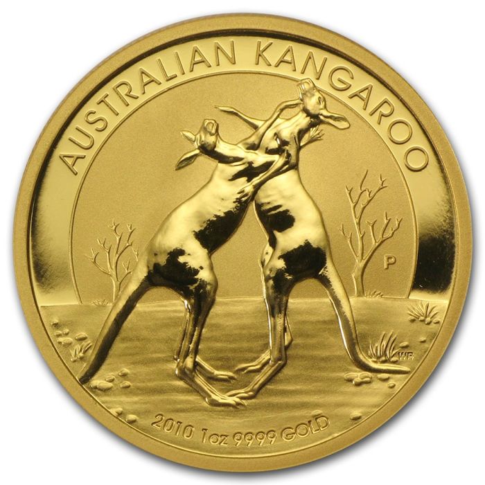 2010 1 oz Australia Kangaroo .9999 Gold Coin Captain’s Chest Bullion