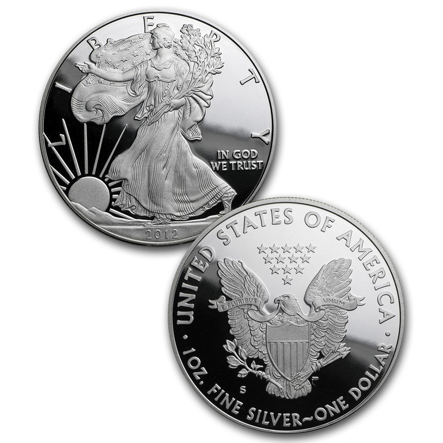 2012-S 2-Coin American Silver Eagle Set (75th Anniv) Captain’s Chest Bullion
