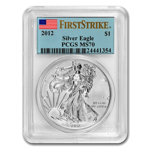 2012-american Silver Eagle-1st Strike Pcgs Ms70- 1 Oz Captain’s Chest Bullion