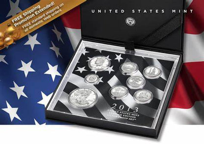 2013 United States Mint Limited Edition Silver Proof Set Complete Box U.S. COA Captain’s Chest Bullion