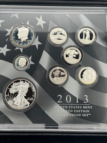 2013 United States Mint Limited Edition Silver Proof Set Complete Box U.S. COA Captain’s Chest Bullion