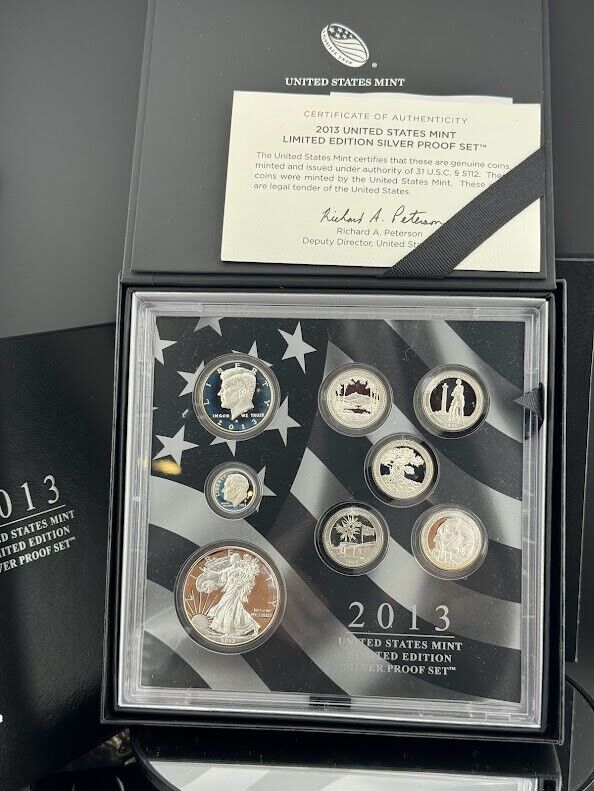 2013 United States Mint Limited Edition Silver Proof Set Complete Box U.S. COA Captain’s Chest Bullion