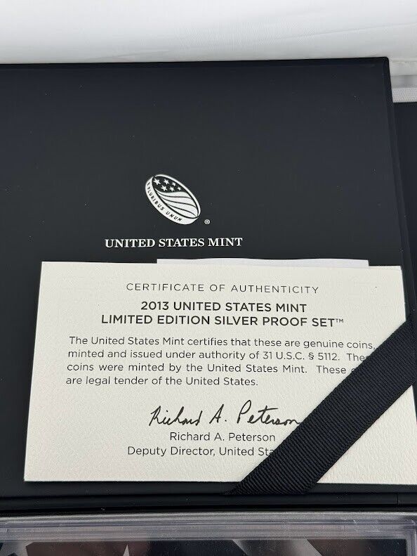 2013 United States Mint Limited Edition Silver Proof Set Complete Box U.S. COA Captain’s Chest Bullion