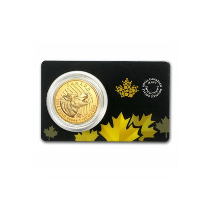 2014 1oz Canada Call Of The Wild Series Gold Howling Wolf .99999 Gold Coin In Assay Captain’s Chest Bullion