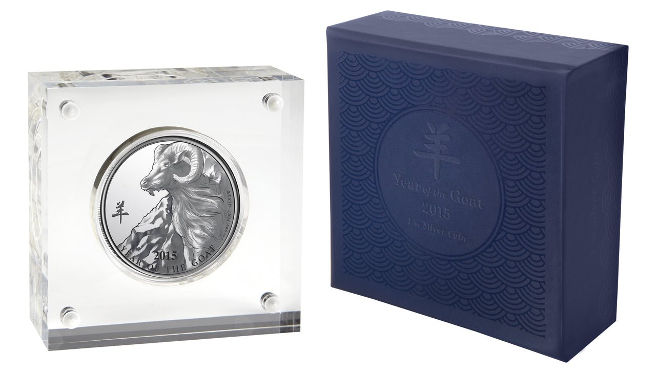 2015 1 OZ SILVER COIN – YEAR OF THE GOAT – NIUE – NEW ZEALAND MINT Captain’s Chest Bullion