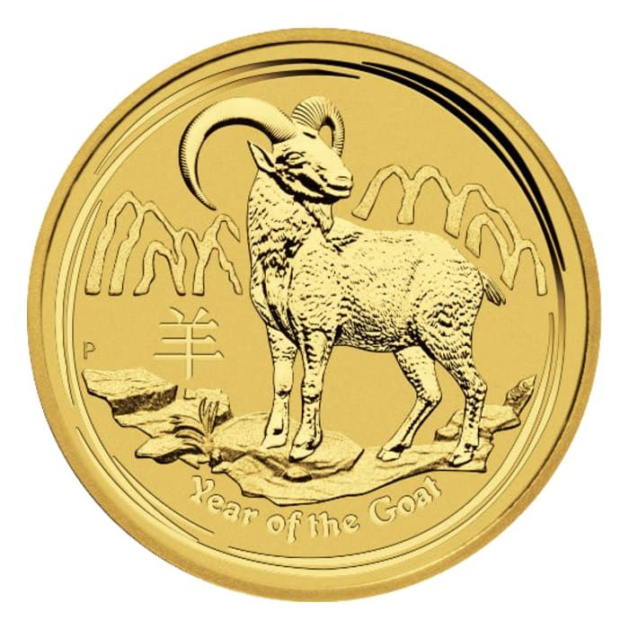 2015 2 oz Australia Lunar Series II - Year of the Goat .9999 Gold Coin Captain’s Chest Bullion