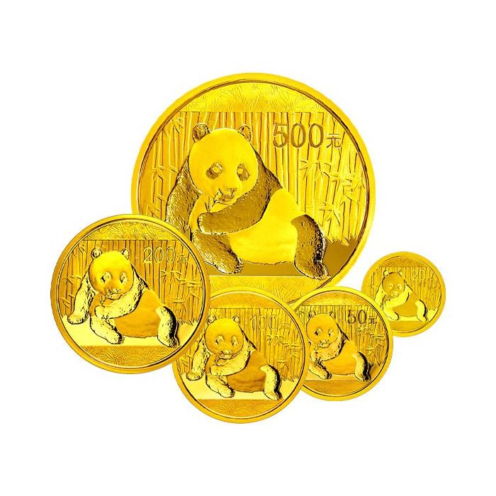 2015 China Panda 5 Coin .999 Gold Set Captain’s Chest Bullion