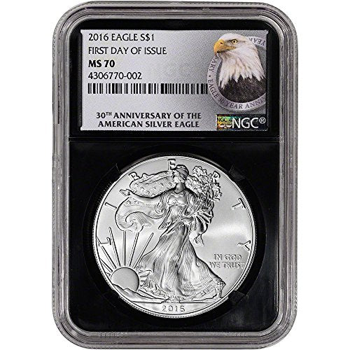 2016 First Day Of Issue American Silver Eagle .999 1cgms70 333 Of 4,999 Captain’s Chest Bullion