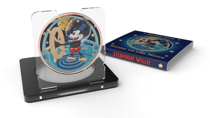 2017 Niue $2 Steamboat Willie - Flying to the Moon 1oz 500pcs Silver Coin Captain’s Chest Bullion