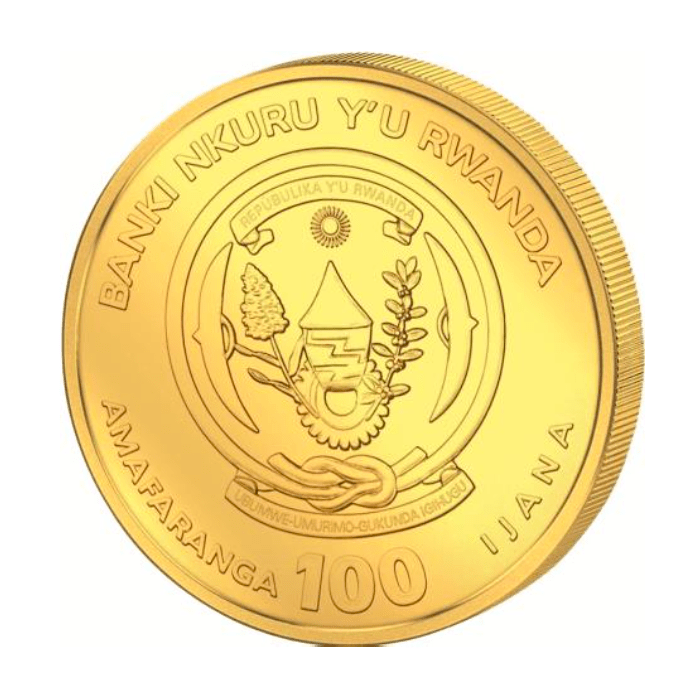 2018 1 oz Rwanda Lunar Year of Dog .999 Gold Coin BU Captain’s Chest Bullion