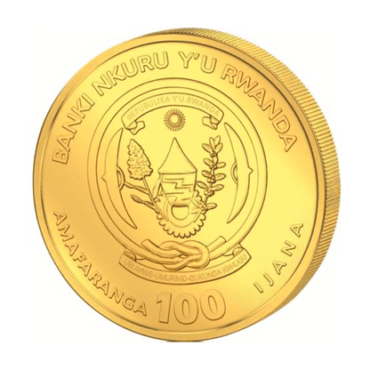 2018 1 oz Rwanda Lunar Year of Dog .999 Gold Coin BU Captain’s Chest Bullion