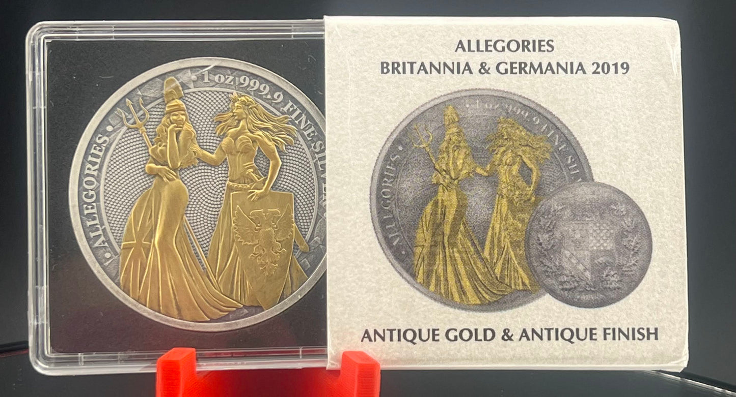 2019 BRITANNIA & GERMANIA - ANTIQUE GOLD & ANTIQUE FINISH Captain’s Chest Bullion