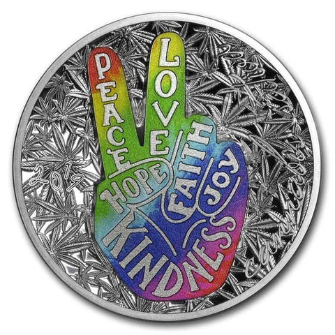 2019 Benin 1 oz Silver Peace and Love