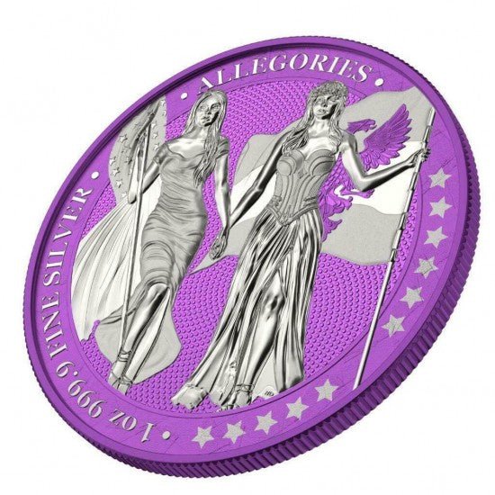 2019 COLUMBIA & GERMANIA- PURPLE 1OZ SILVER COIN Captain’s Chest Bullion