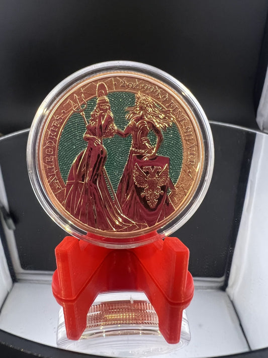 2019 The Allegories Britannia Germania  2 Oz. Glided & Teal Diamonds Captain’s Chest Bullion