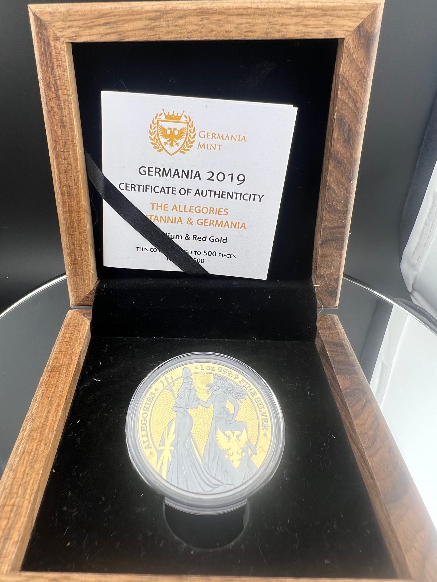 2019 The Allegories Britannia Germania Rodium Red Gold 1oz Captain’s Chest Bullion