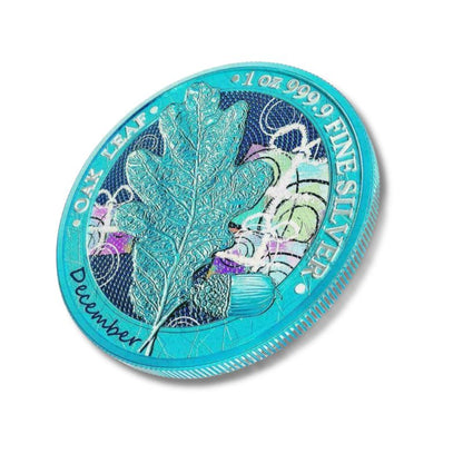 2019 Germania Oak Leaf December Coin – part of the 12 Months Series, featuring a unique and detailed interpretation of the Oak Leaf design for December.