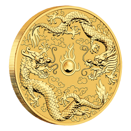 2020 1oz Australia Double Dragon .9999 Gold Coin BU Captain’s Chest Bullion