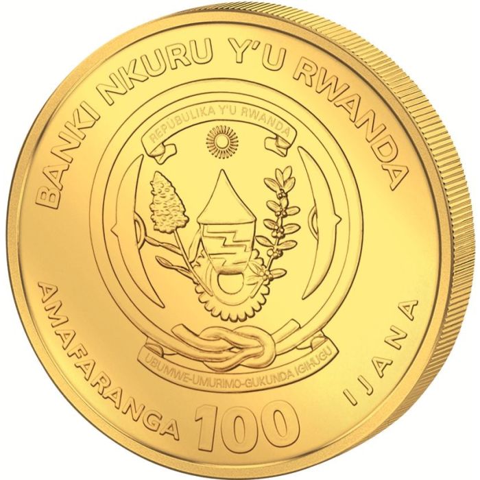 2020 1oz Rwanda Lunar Year of Rat .999 Gold Coin BU Captain’s Chest Bullion