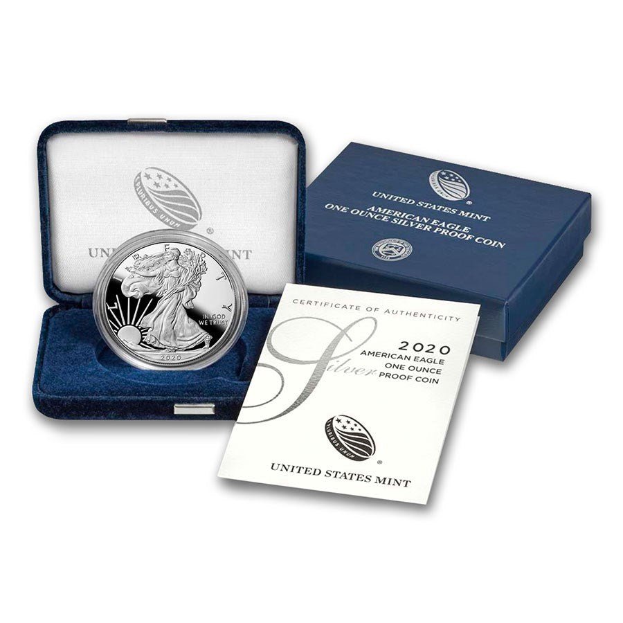 2020-W Proof American Silver Eagle with Box & COA Captain’s Chest Bullion