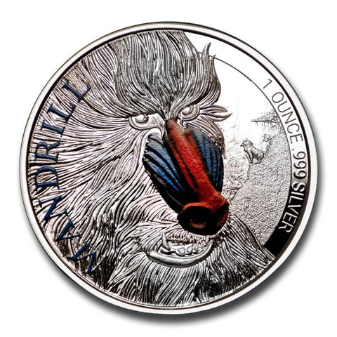 2020 Scottsdale Cameroon Mandrill Color 1oz .999 Silver Coin