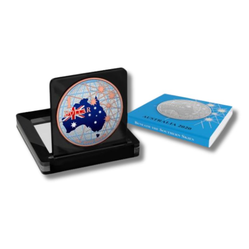 2020 Australia "Beneath the Southern Skies - The Flag" 1 Oz Silver Coin featuring the Australian flag design.