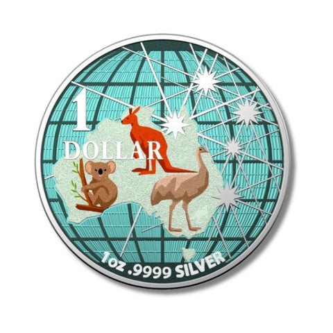 Australia 2020 1USD Beneath the Southern Skies Animals 1 Oz Silver Coin