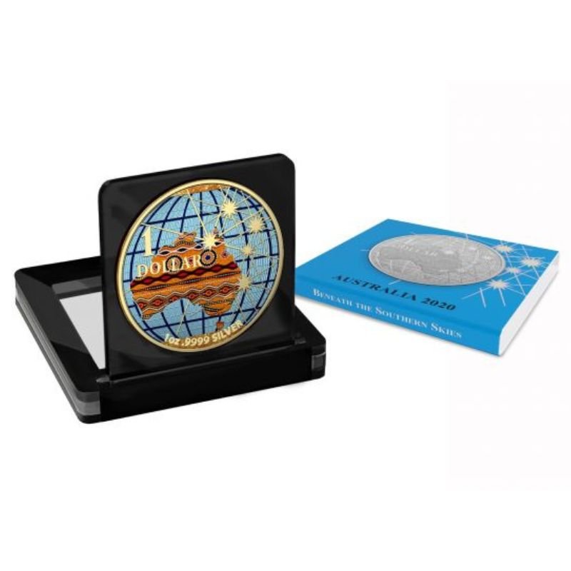 2020 Australia Beneath the Southern Skies Ornament 1 Oz Silver Coin featuring intricate ornamentation.