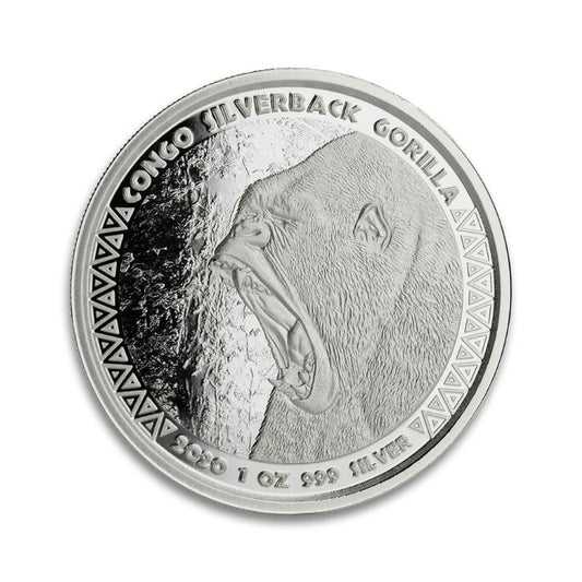 2020 Congo Silverback Gorilla – 1 Troy Ounce .999 Fine Silver