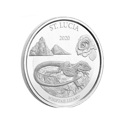 2020 EC8 St. Lucia Whiptail Lizard – 1 Troy Ounce .999 Fine Silver